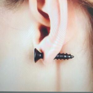 Black Screw Earring